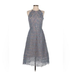 Anthropologie hitherto floral lace halter midi dress